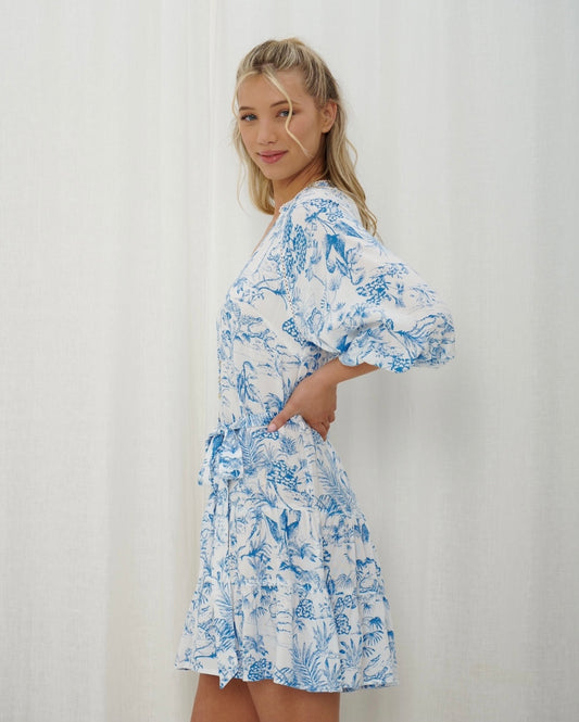 Iris Maxi | Jamila Blue Floral Dress