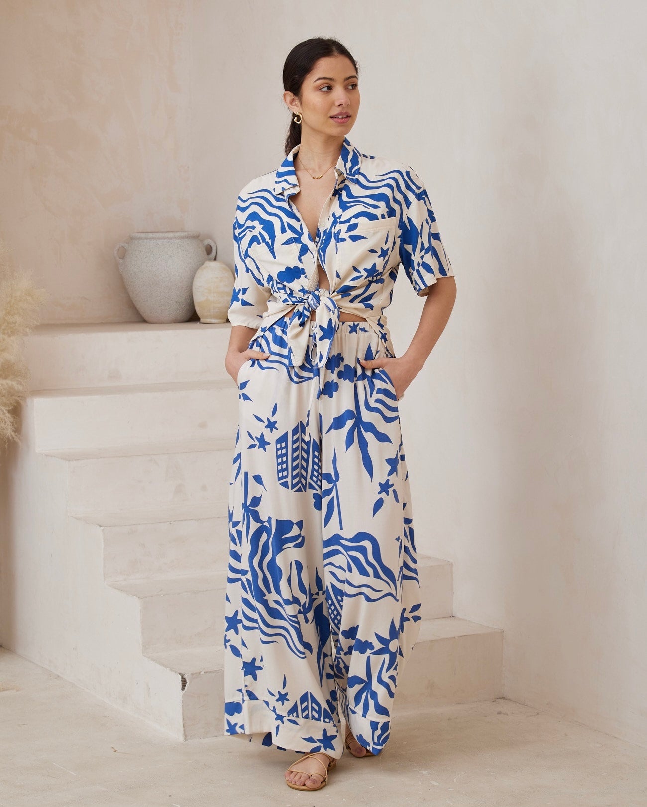 Mylah Print Shirt | Blue