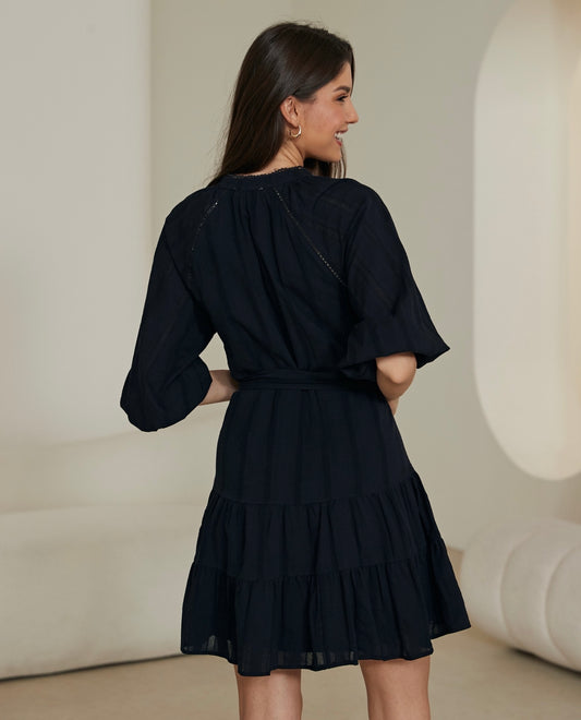 Iris Maxi | Stacey Black Babydoll Dress