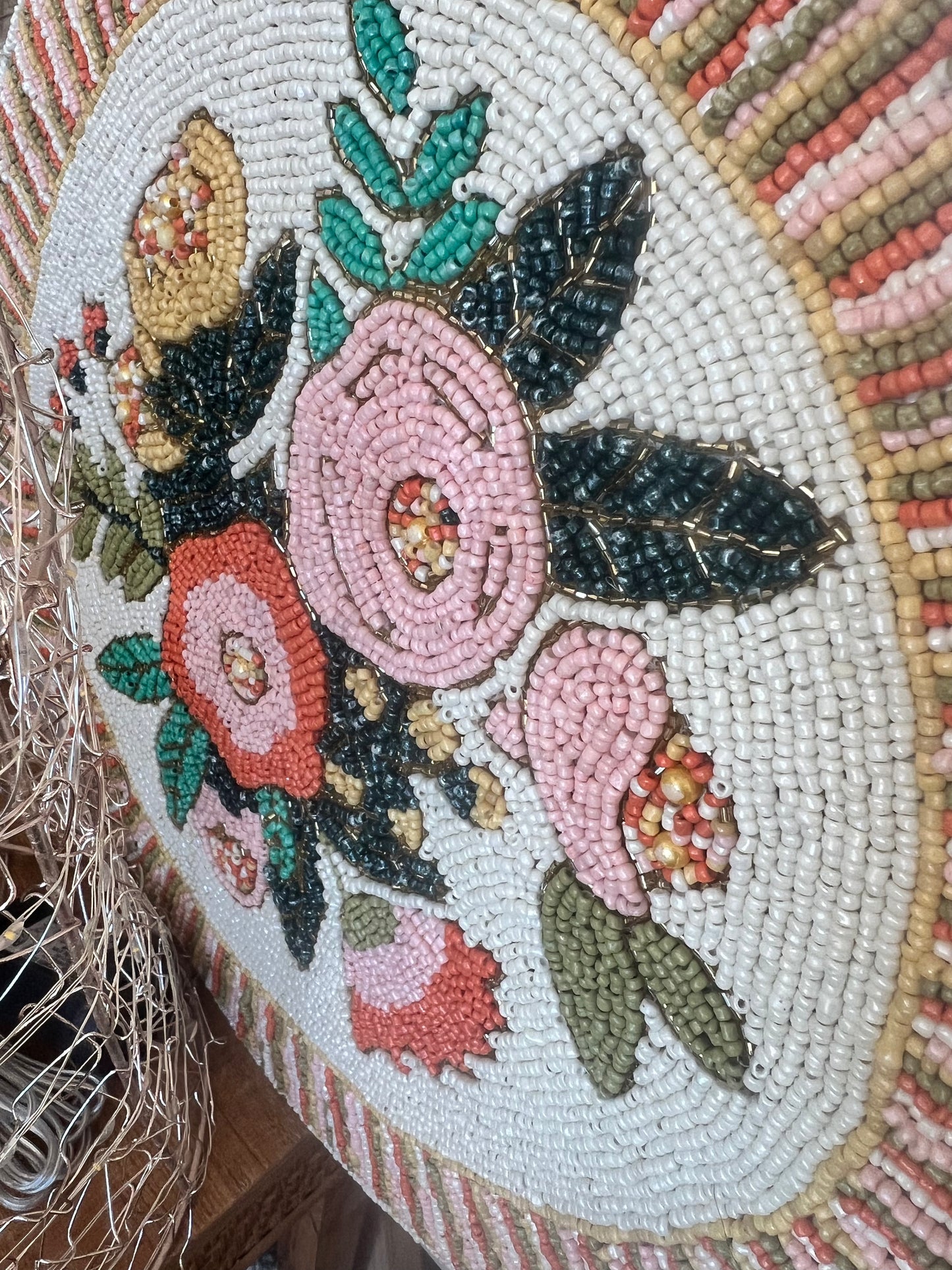 Flora Beaded Round Placemat 35cm