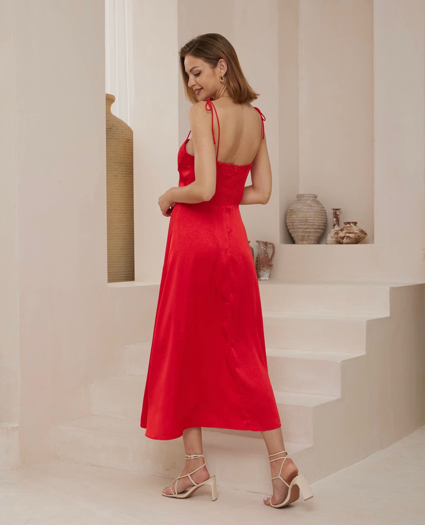 Tia Lined Red Dress