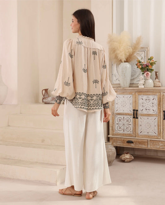 Iris Maxi | Alison Palm Shirt