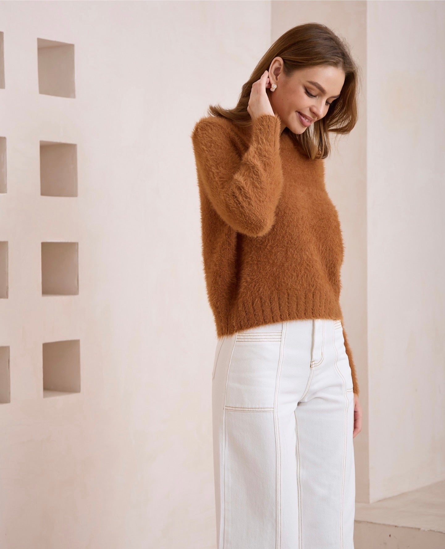 Kimberly Fluffy Knit | Rust