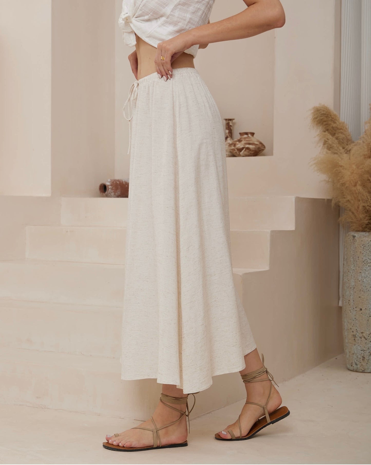 Julia linen Skirt | Beige