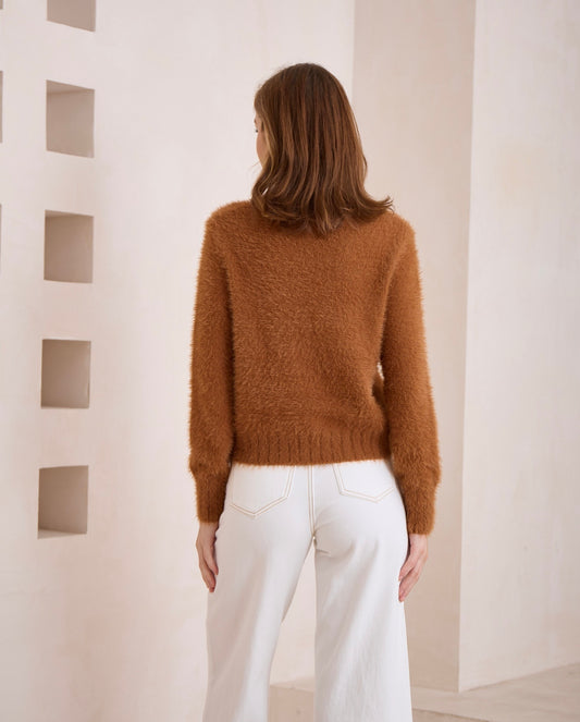 Kimberly Fluffy Knit | Rust