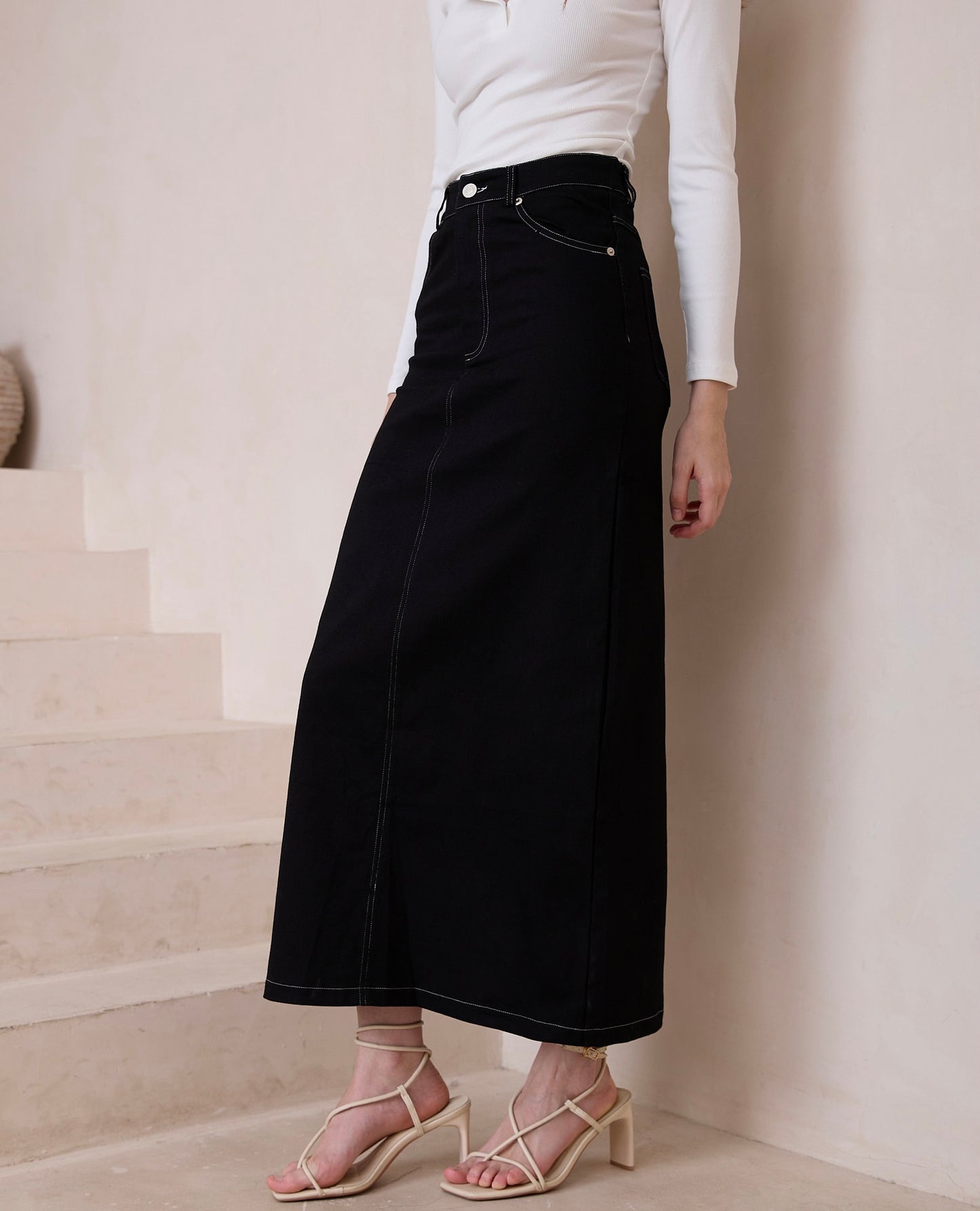 Morgan Denim Skirt | Black