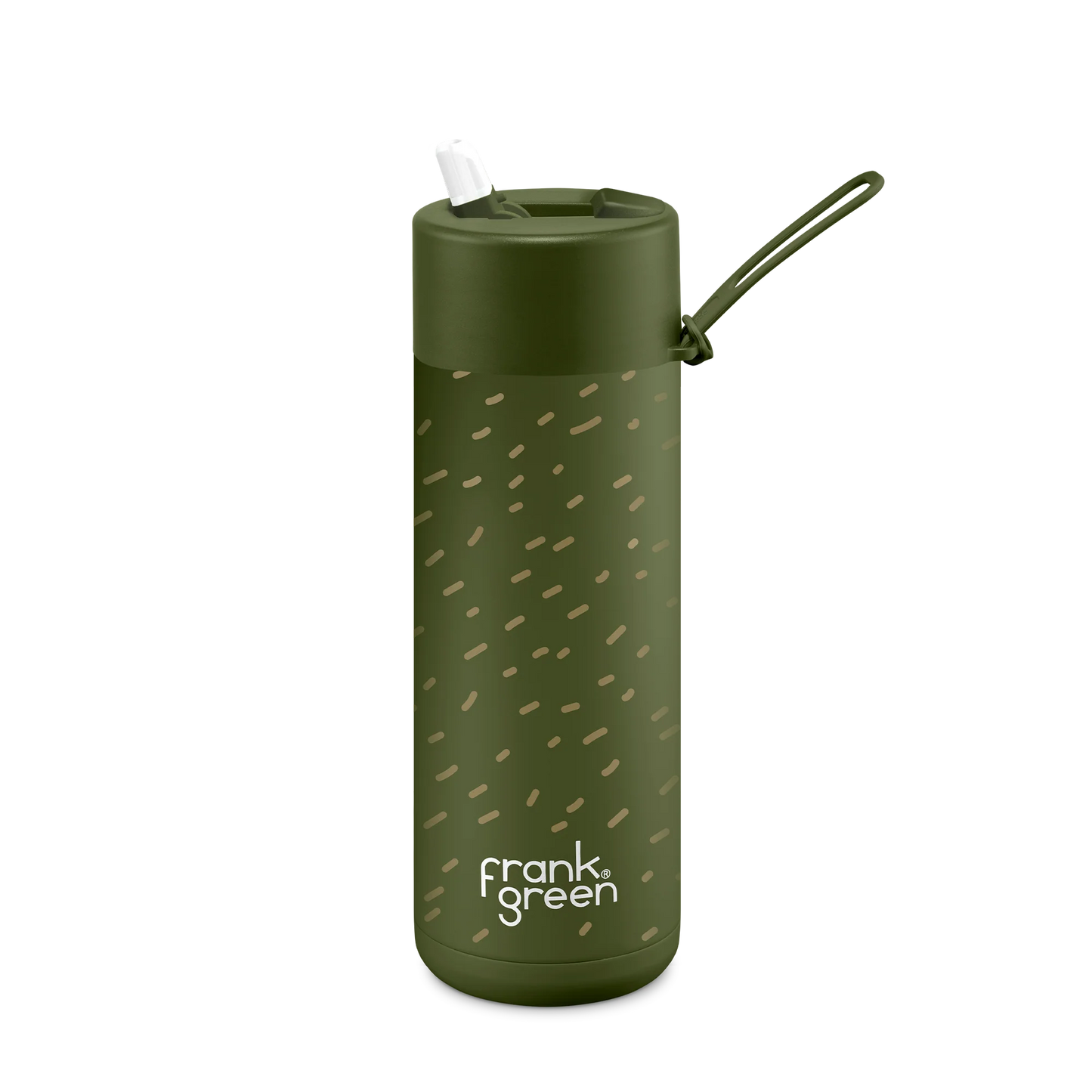 Frank Green Reausable Bottle 595ml | Scout Khaki (Flip Lid)