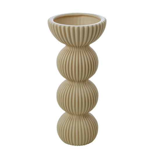 Ribbed Decorative Ceramic Vessel Vase