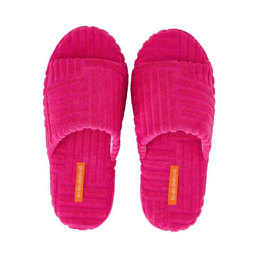 Terry Slide Slippers | Pink