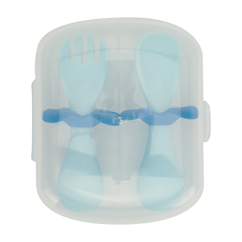 Flower Fork & Spoon Cutlery Set | Blue