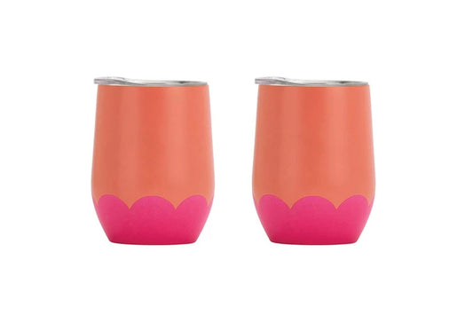 Wave Wine Tumbler Stainless | 500ml Orange/Hot Pink