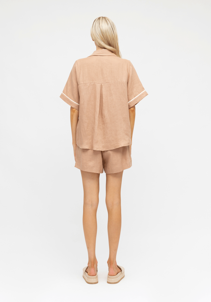 Teresa Linen Shirt | Camel