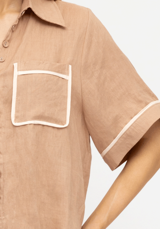 Teresa Linen Shirt | Camel