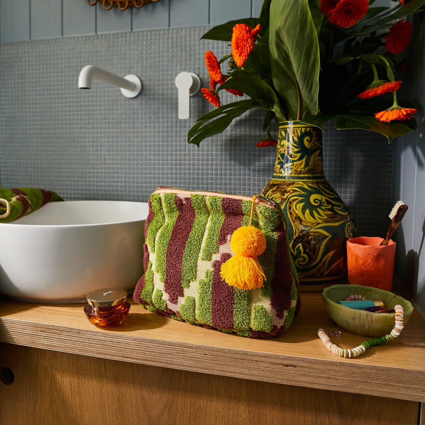 Nisha Terry Pouch | Palm Extra Large