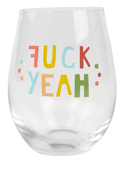 Funky Quote Wine Glass | F@#K Yeah
