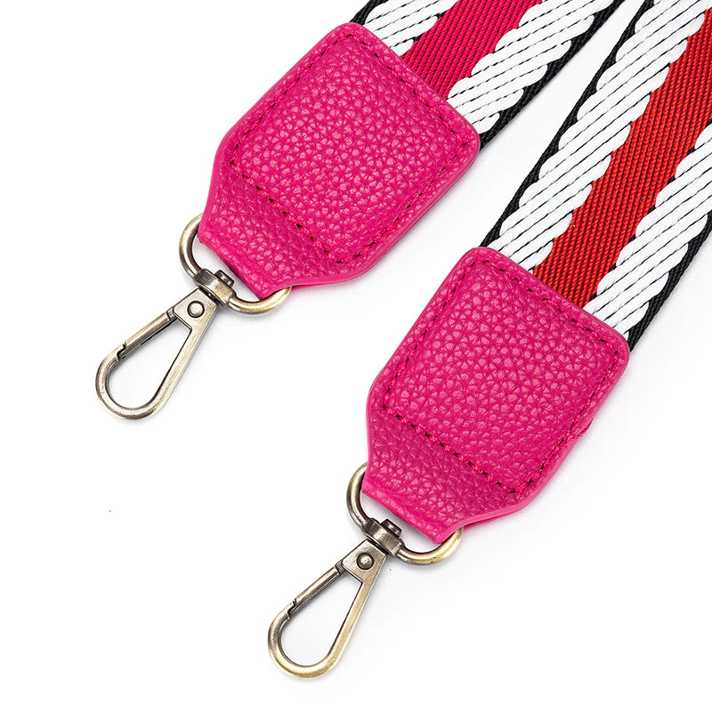 Interchangeable Handbag Strap | Pink/Red Stripe