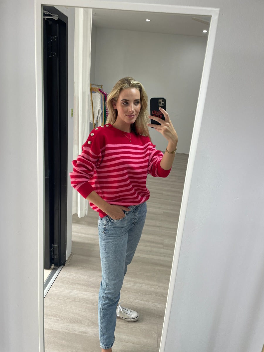 Dixie Sweater | Red/Pink