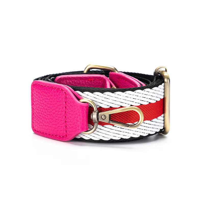 Interchangeable Handbag Strap | Pink/Red Stripe
