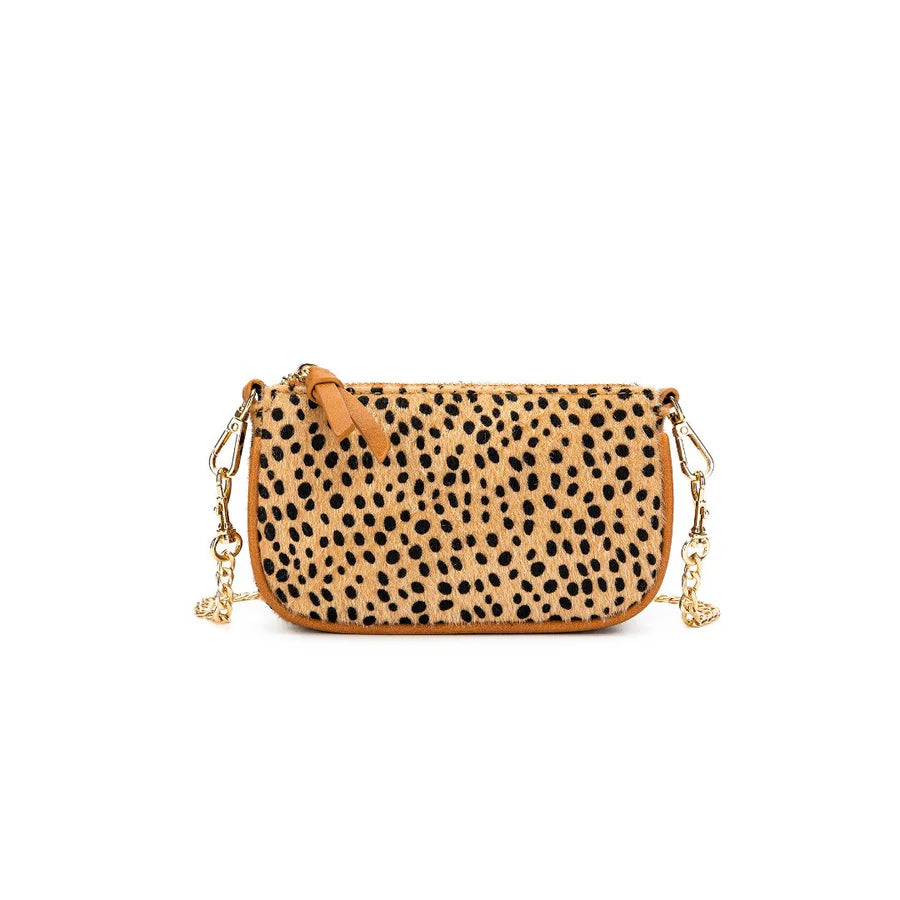 Sabie 2 piece Crossbody Bag | Tan/Leopard