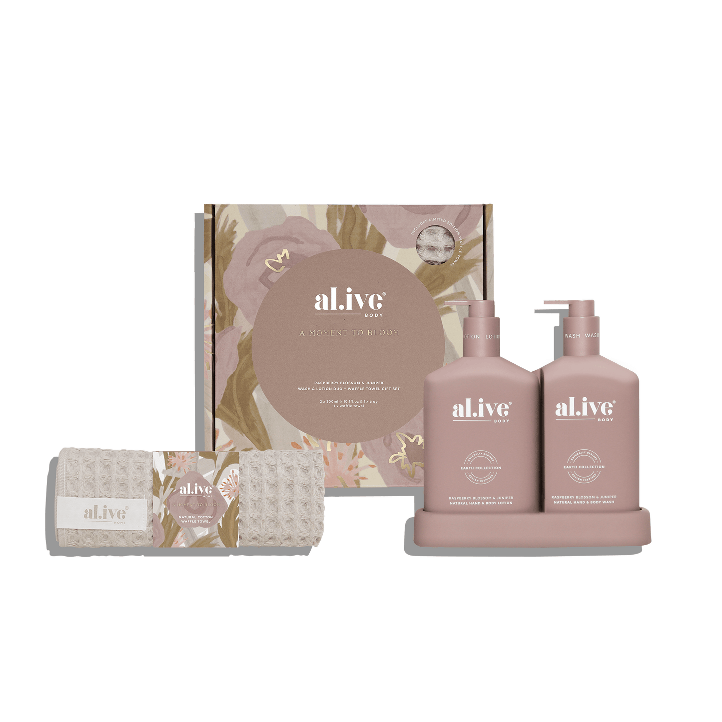 al.ive body | Wash & Lotion Duo | Rasberry Blossom & Juniper | A Moment To Bloom