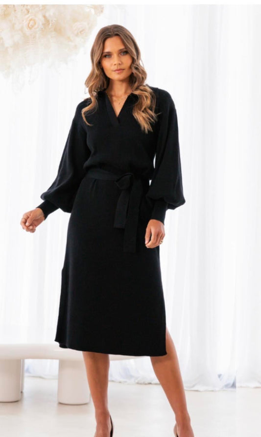 Ebby & I | Sarah Black Knit Dress