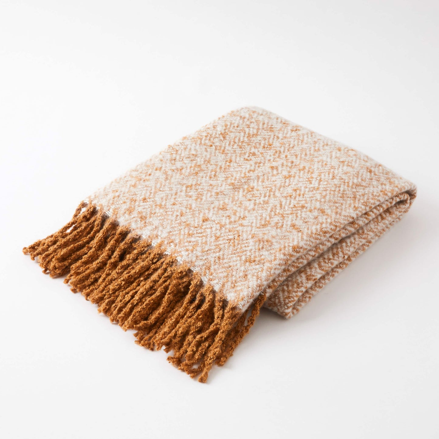 Biscuit Herringbone Throw