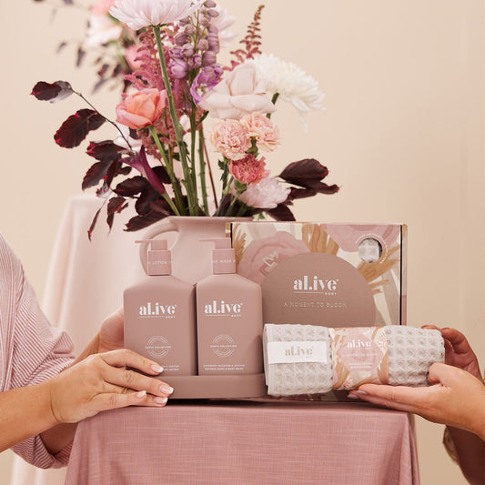 al.ive body | Wash & Lotion Duo | Rasberry Blossom & Juniper | A Moment To Bloom
