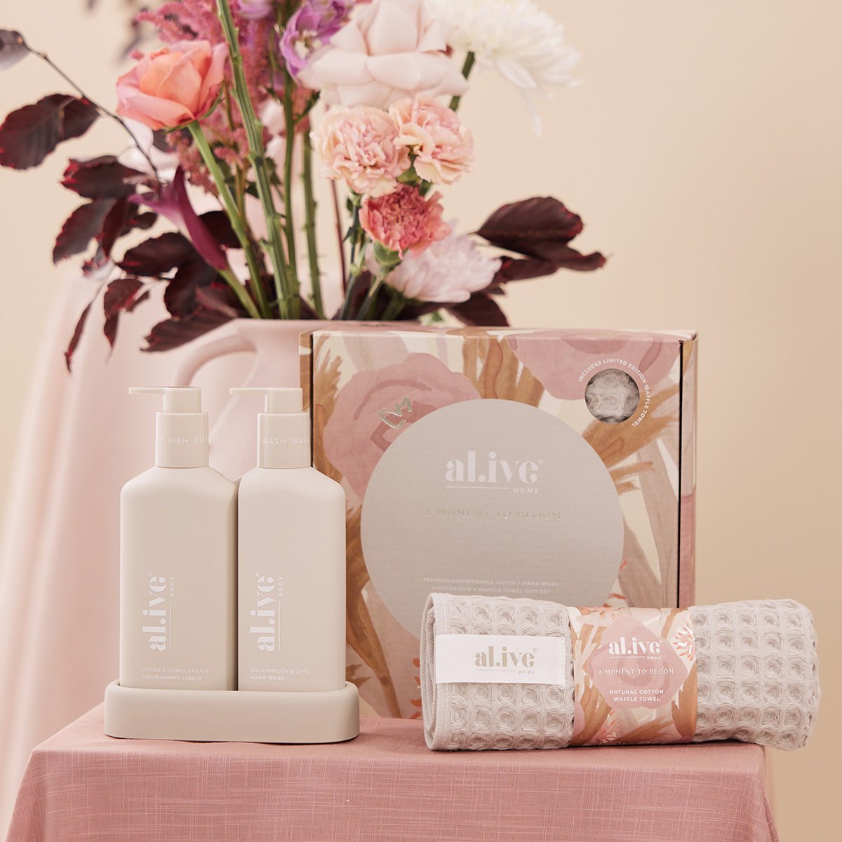 al.ive body | Dish Wash Liquid & Hand Wash Duo | Rasberry Blossom & Juniper | A Moment To Bloom