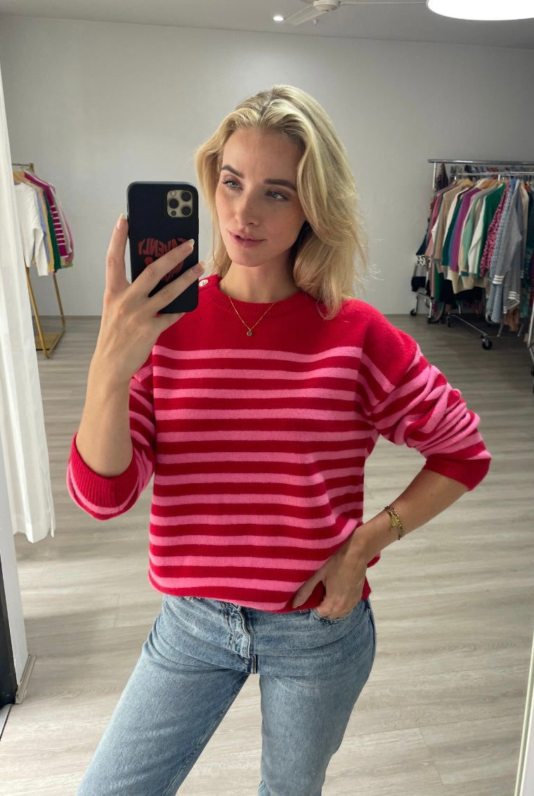 Dixie Sweater | Red/Pink