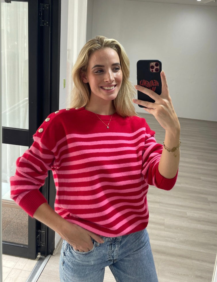 Dixie Sweater | Red/Pink