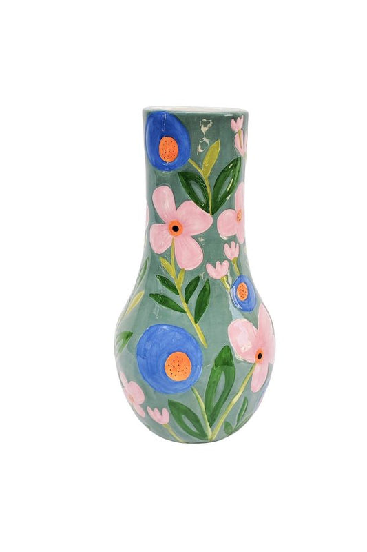 Native Floral Vase Sage (34cm)