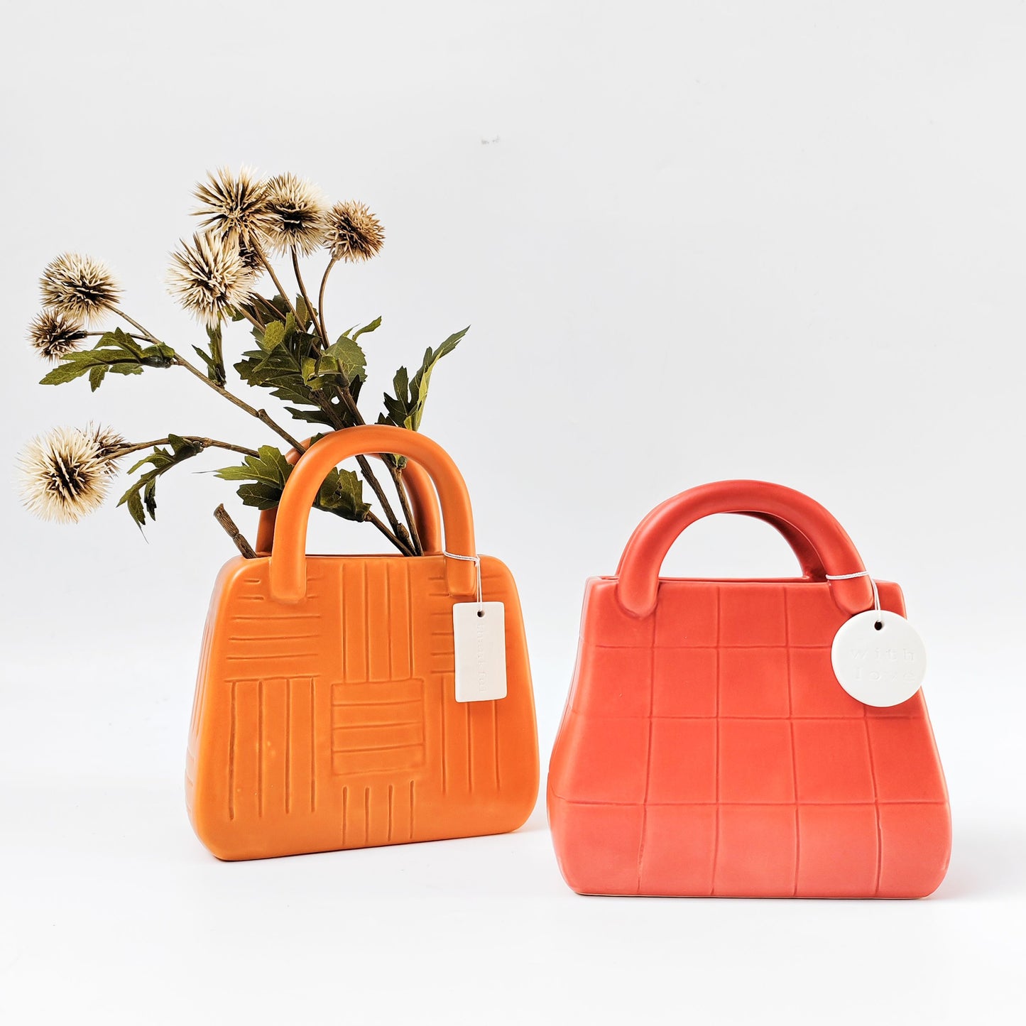 Handbag Planter Orange Vase (19cm)