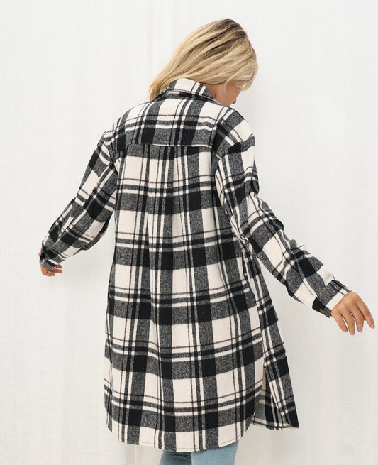 Iris Maxi | Hannah Shacket in Black/White