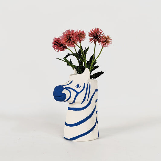 Santorini Zebra Vase White (16cm)