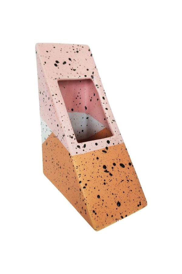 Cora Triangle Planter/Bookend Pink