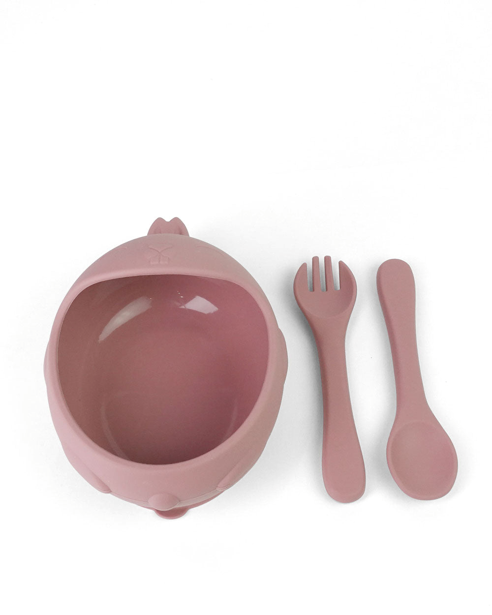 Bunny Silicone Suction Bowl w/ Cutlery | Raspberry