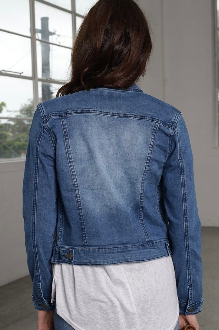 REFUGE | Kiki Denim Jacket in Midnight Blue