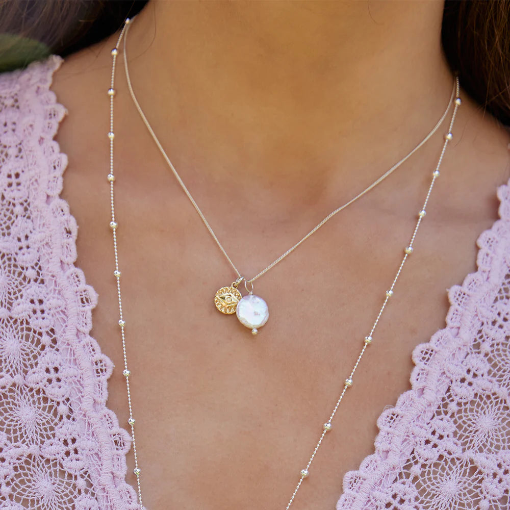 Pearl Amulet Necklace | Evil Eye
