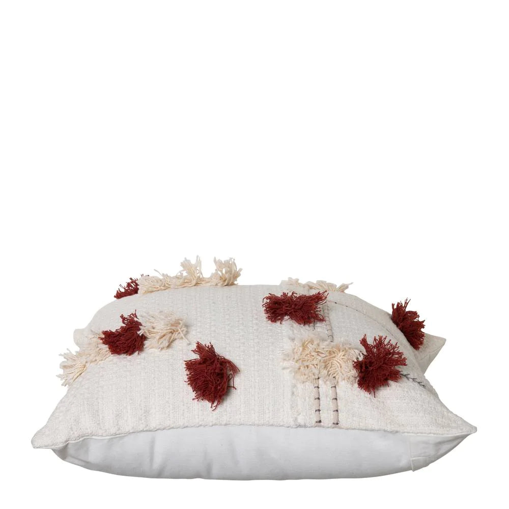 Josie Cushion in Ivory & Brick (50cm x 50cm)