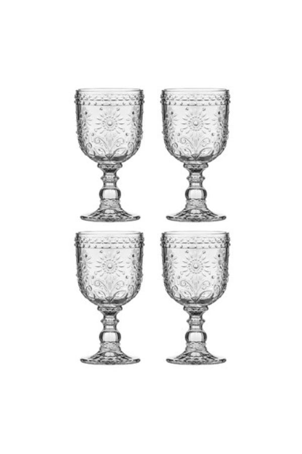 Sunflower Goblet 4pk | Clear