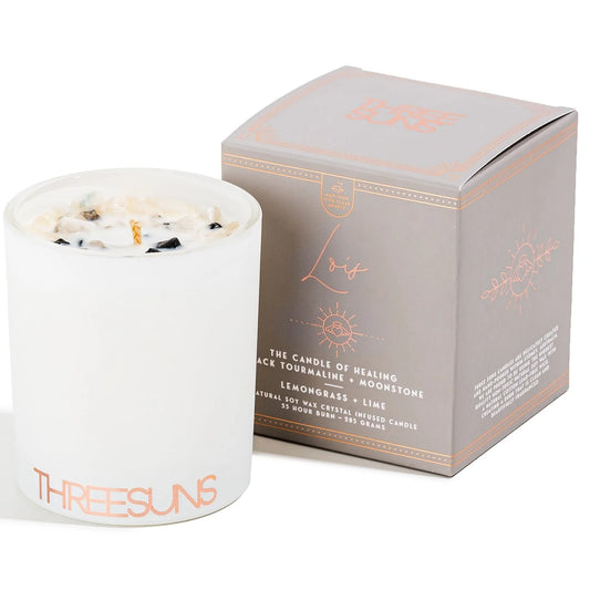Lois - Candle of Healing | Lemongrass & Lime Crystal Infused
