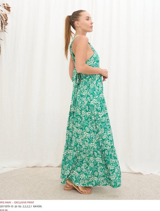 Iris Maxi | Charlotte Maxi Dress Green Floral