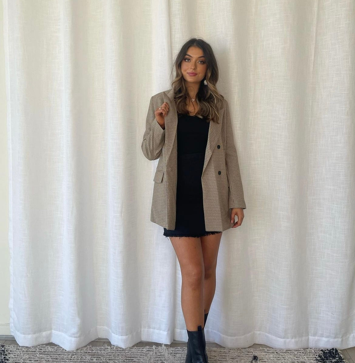 Lacy Checkered Blazer | Multi