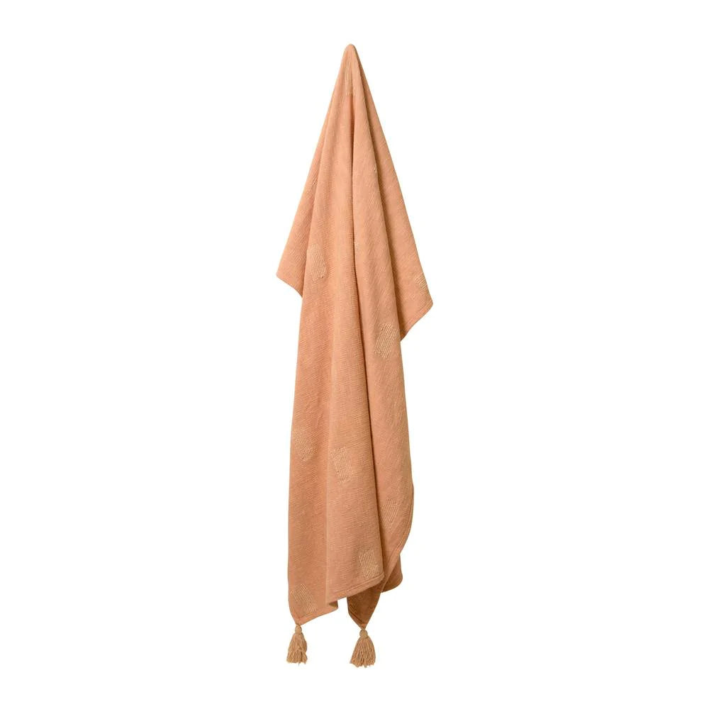 Quinn Textured Throw in Clay Pink