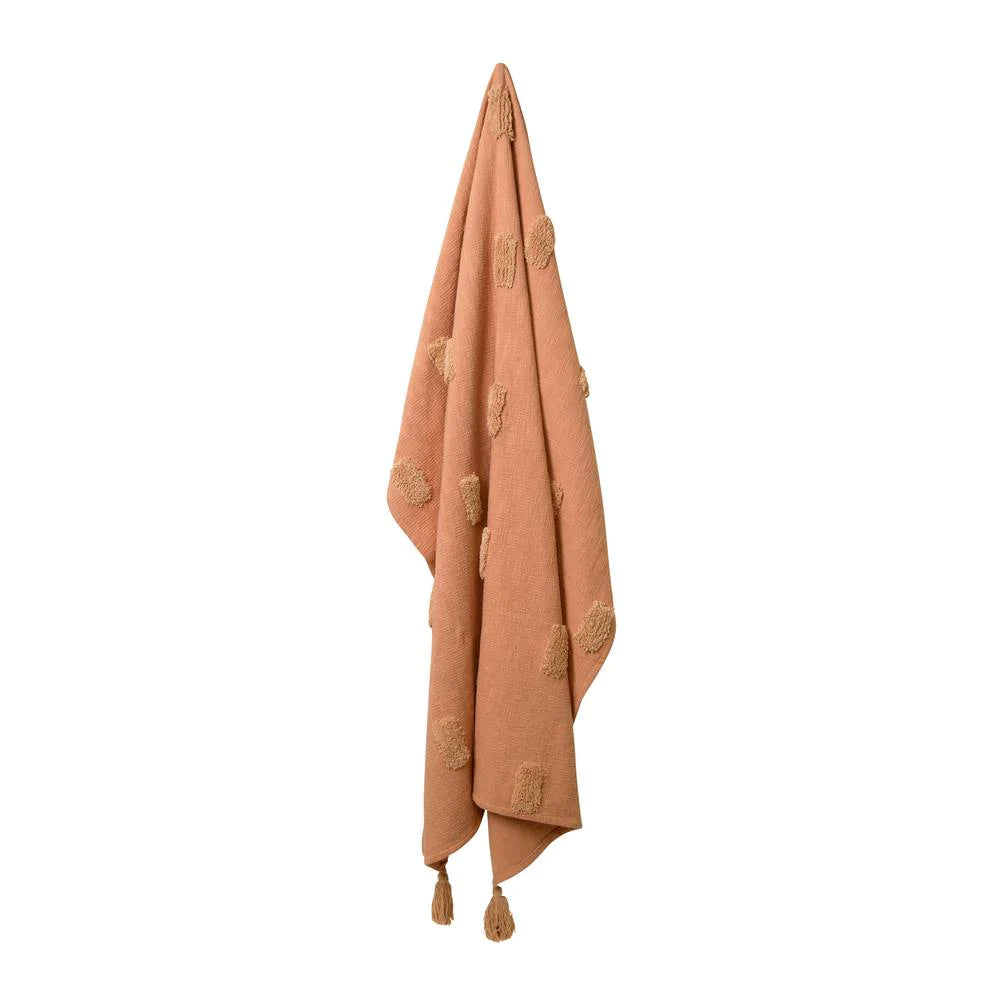 Quinn Textured Throw in Clay Pink