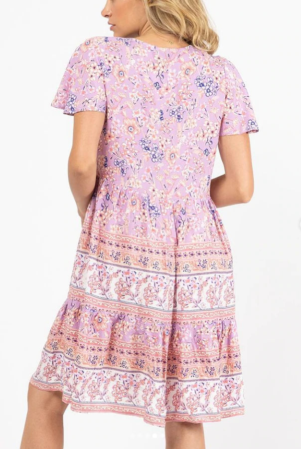 Ebby & I | Stacey Dress in Vintage Pink