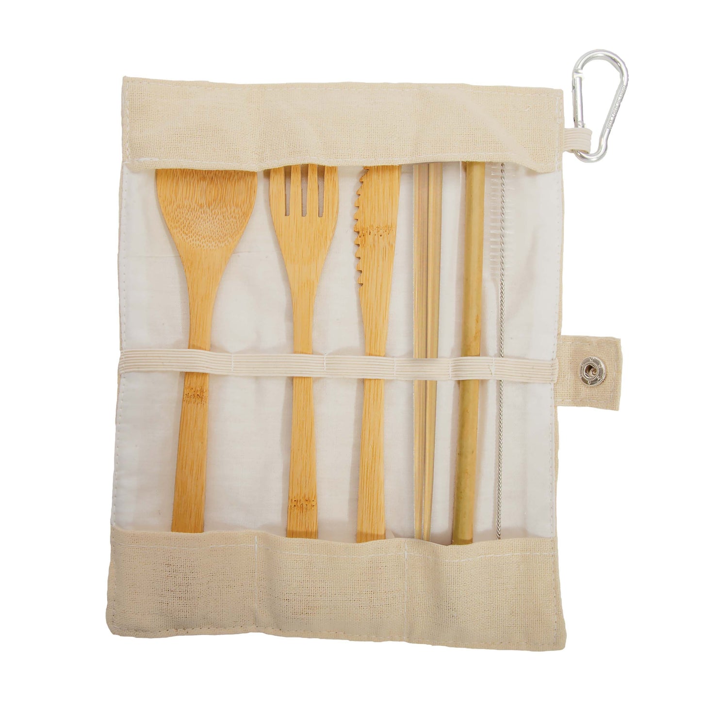 Bamboo Travel Cutlery Set | Khaki/Cream/Black
