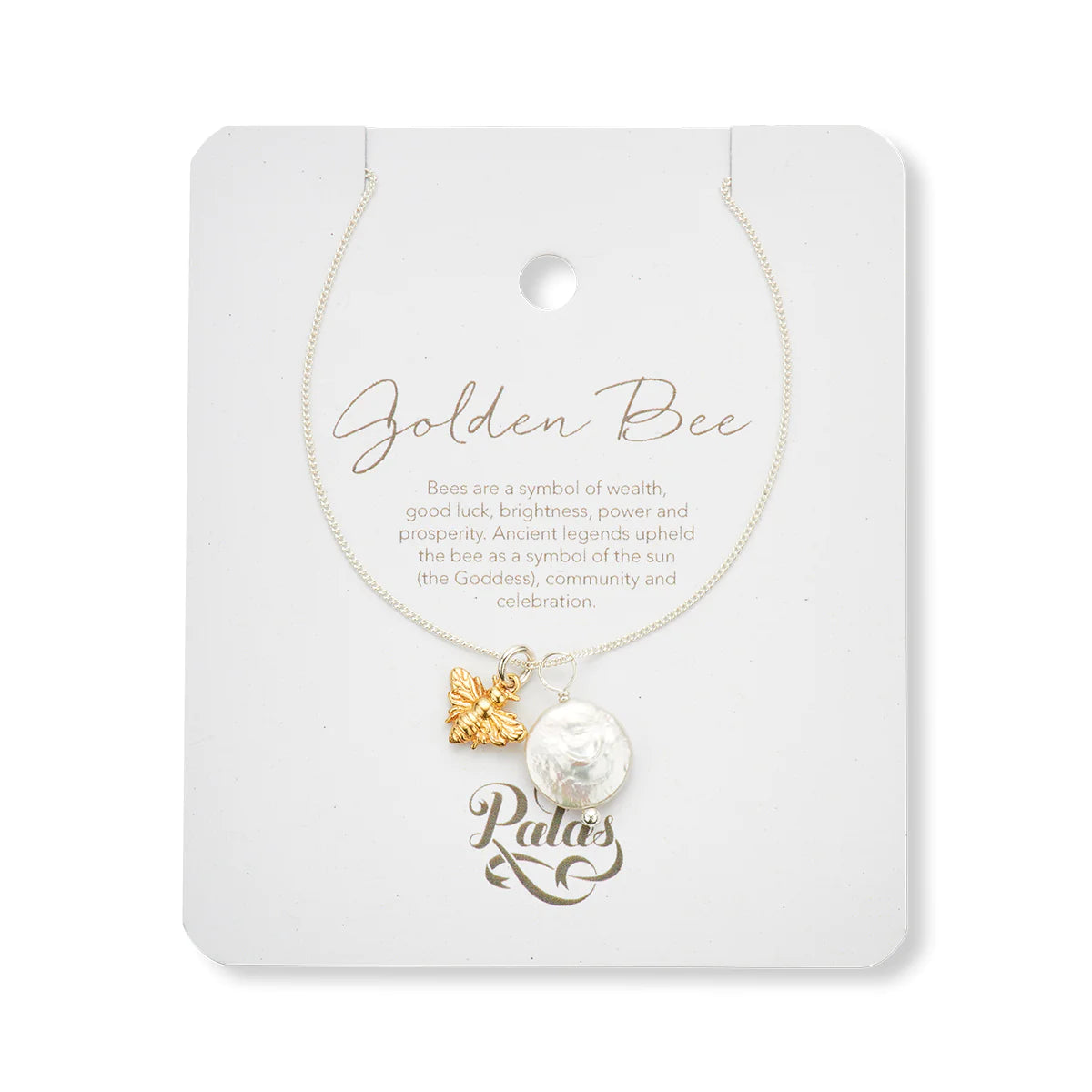 Pearl Amulet Necklace | Golden Bee
