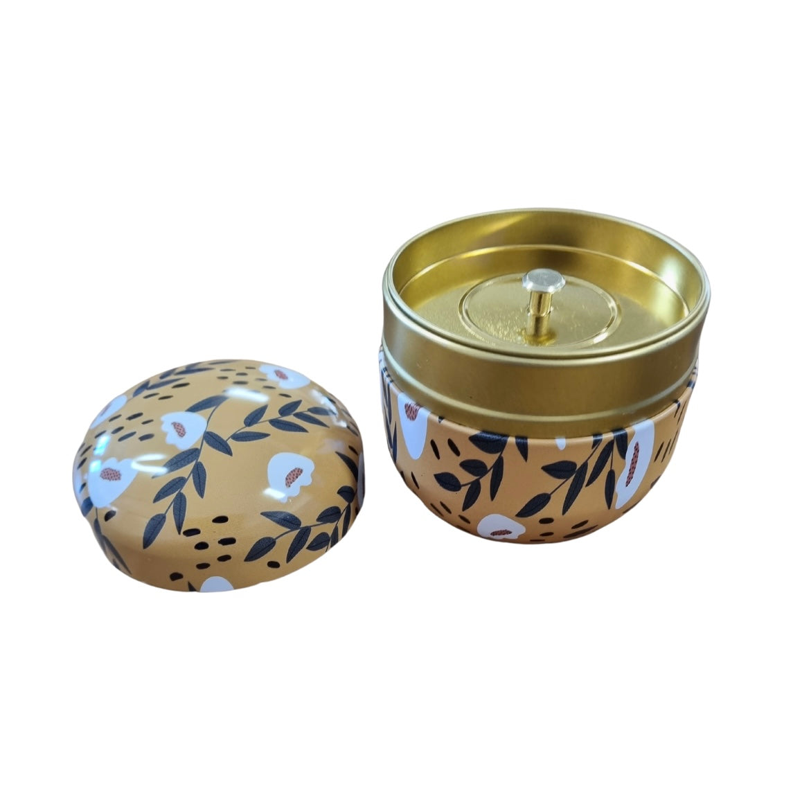 Floral Tin in Mustard