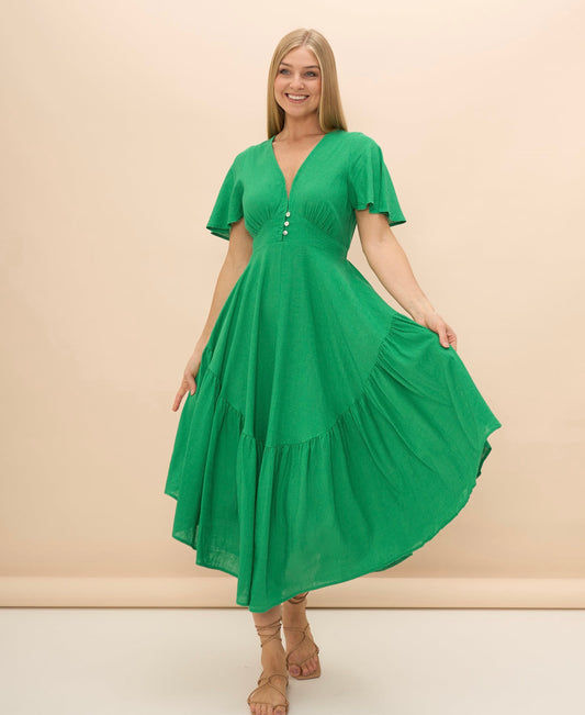 Izzy Full Maxi Dress | Green